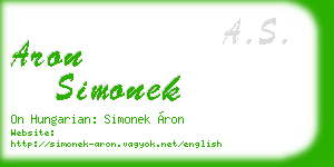 aron simonek business card